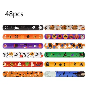 48Pcs Slap Bracelets Party Favors with Colorful Halloween Print Design Retro Slap Bands for Kids Adults Birthday Favors 
48Pcs Slap Bracelets Party Favors with Colorful Halloween Print Design Retro Slap Bands for Kids Adults Birthday Favors