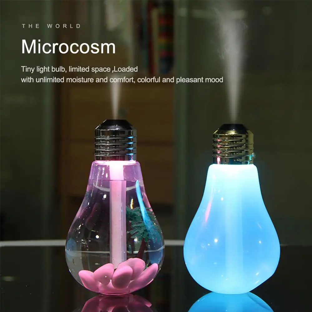 Colorful Light USB Bulb Air Humidifier Lamp Micro landscape Ultrasonic 400ML Atomizer Night Light For Car and Home
Colorful Light USB Bulb Air Humidifier Lamp Micro landscape Ultrasonic 400ML Atomizer Night Light For Car and Home