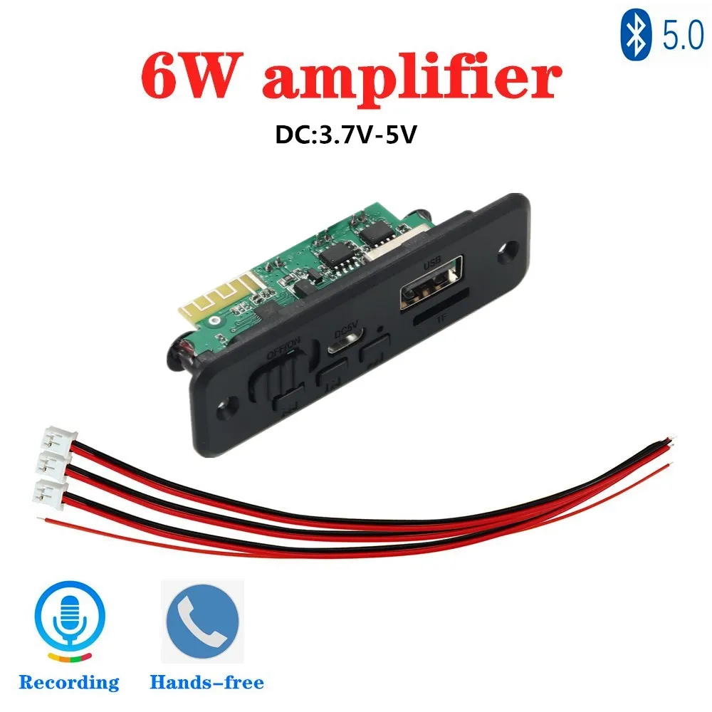 5V 2*3W Amplifier Bluetooth 5.0 MP3 Player Decoder Board Car FM Radio Module Support FM TF USB AUX Handsfree Call Record
5V 2*3W Amplifier Bluetooth 5.0 MP3 Player Decoder Board Car FM Radio Module Support FM TF USB AUX Handsfree Call Record