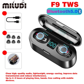 TWS F9 Mini Bluetooth Earphones Waterproof Touch Control Surround Sound Business Earbuds Sport Headset Works on all Smartphones
TWS F9 Mini Bluetooth Earphones Waterproof Touch Control Surround Sound Business Earbuds Sport Headset Works on all Smartphones