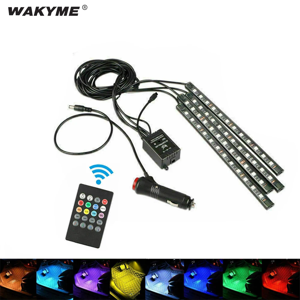 Фото WAKYME 4 шт. 18 светодиодный светильник для автомобильной полосы с USB или сигаретный er