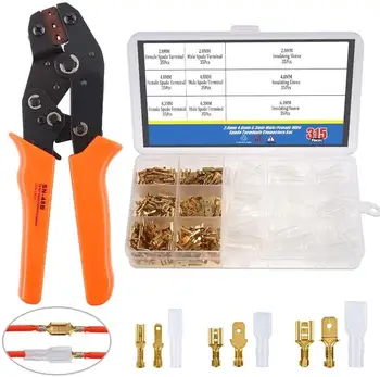 Self-adjusting terminal crimper tool awg26-160.5-1.5 mm 2 with 315Pcs 2.8 mm 4.8 mm 6.3 mm public / Bus Shovel Connector Termina
Self-adjusting terminal crimper tool awg26-160.5-1.5 mm 2 with 315Pcs 2.8 mm 4.8 mm 6.3 mm public / Bus Shovel Connector Termina