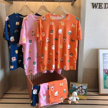 Pijamas Women Cotton Pajamas for Women Sleepwear Summer Loose Pyjama Femme Christmas Home Costumes Pajamas with Shorts
Pijamas Women Cotton Pajamas for Women Sleepwear Summer Loose Pyjama Femme Christmas Home Costumes Pajamas with Shorts
