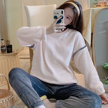 2020 Winter Korean Long Sleeve Thick Warm Flannel Pajama Sets for Women Coral Velvet Sleepwear Suit Pyjama Homewear Home Clothes
2020 Winter Korean Long Sleeve Thick Warm Flannel Pajama Sets for Women Coral Velvet Sleepwear Suit Pyjama Homewear Home Clothes