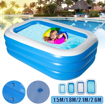 

Inflatable Swimming Pool 1.5m/1.8m/2.1m/2.6m Adults Kids baby Bathing Tub Outdoor Indoor Home Use Paddling Pool Swimming Pool