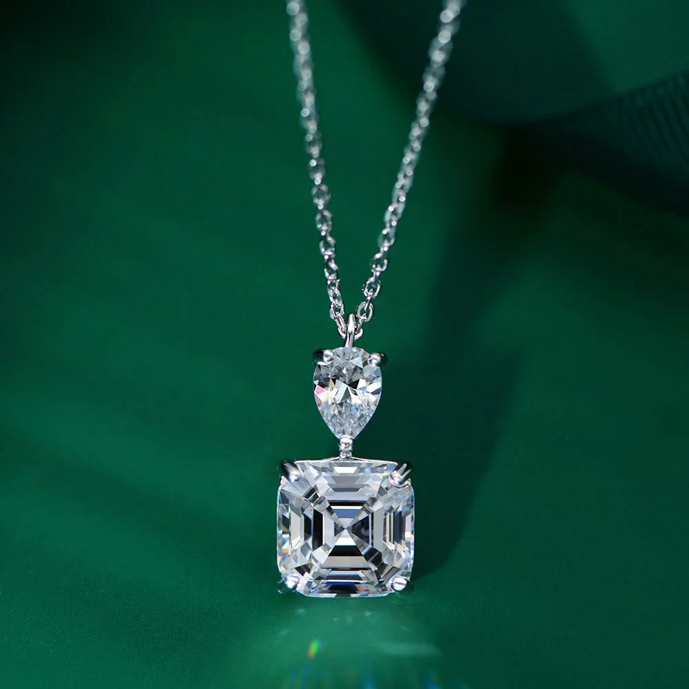 FFGEMS 925 Sterling Silver Asscher Cut Created Moissanite Gemstone Wedding Engagement Pendent Necklace Fine Jewelry Wholesale
FFGEMS 925 Sterling Silver Asscher Cut Created Moissanite Gemstone Wedding Engagement Pendent Necklace Fine Jewelry Wholesale