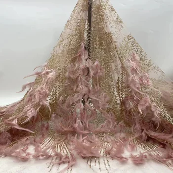 (5yards/pc) high quality African French net lace fabric with feathers and glittering sequins for wedding party dress FJY260
(5yards/pc) high quality African French net lace fabric with feathers and glittering sequins for wedding party dress FJY260