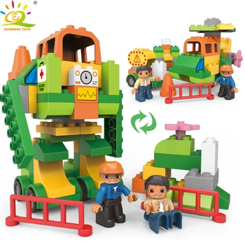 TOYS 61pcs Duplo City Jungle Rescue Transformed Robot Plane Mech Big Building Blocks Brick Set for Children
TOYS 61pcs Duplo City Jungle Rescue Transformed Robot Plane Mech Big Building Blocks Brick Set for Children
