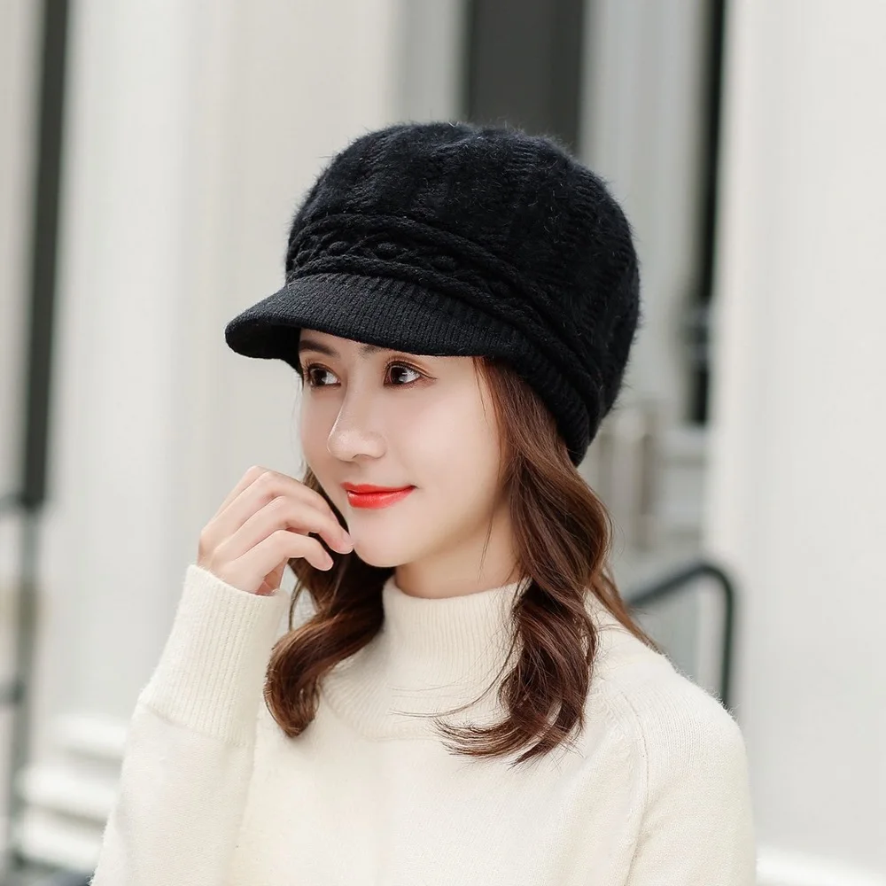 Women Skullies Peaked Cap for Women Rabbit Fur Keep Warm Soft Knitted Hat Winter Solid Color High Quality
Women Skullies Peaked Cap for Women Rabbit Fur Keep Warm Soft Knitted Hat Winter Solid Color High Quality