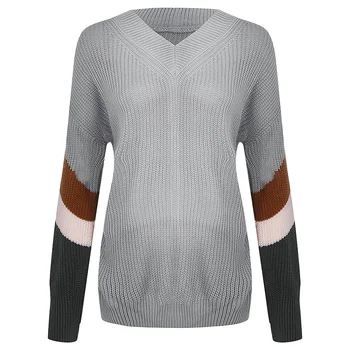 Women Sweaters V Neck Full Lantern Sleeve Casual Office Lady Bohemian Striped Cotton Oversize Plus Size Sweaters For Women 
Women Sweaters V Neck Full Lantern Sleeve Casual Office Lady Bohemian Striped Cotton Oversize Plus Size Sweaters For Women
