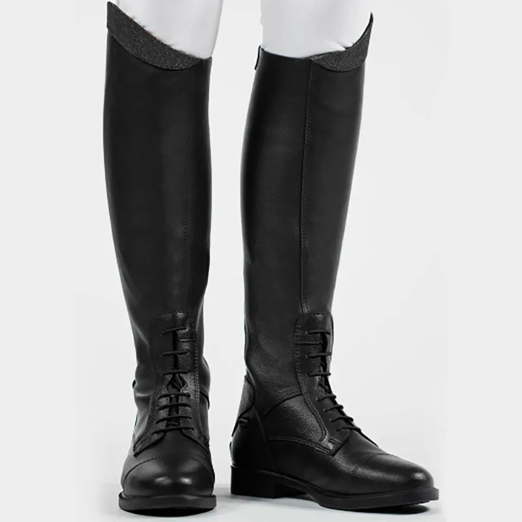 Женские сапоги выше колена зимние теплые в стиле панк на среднем каблуке крутые