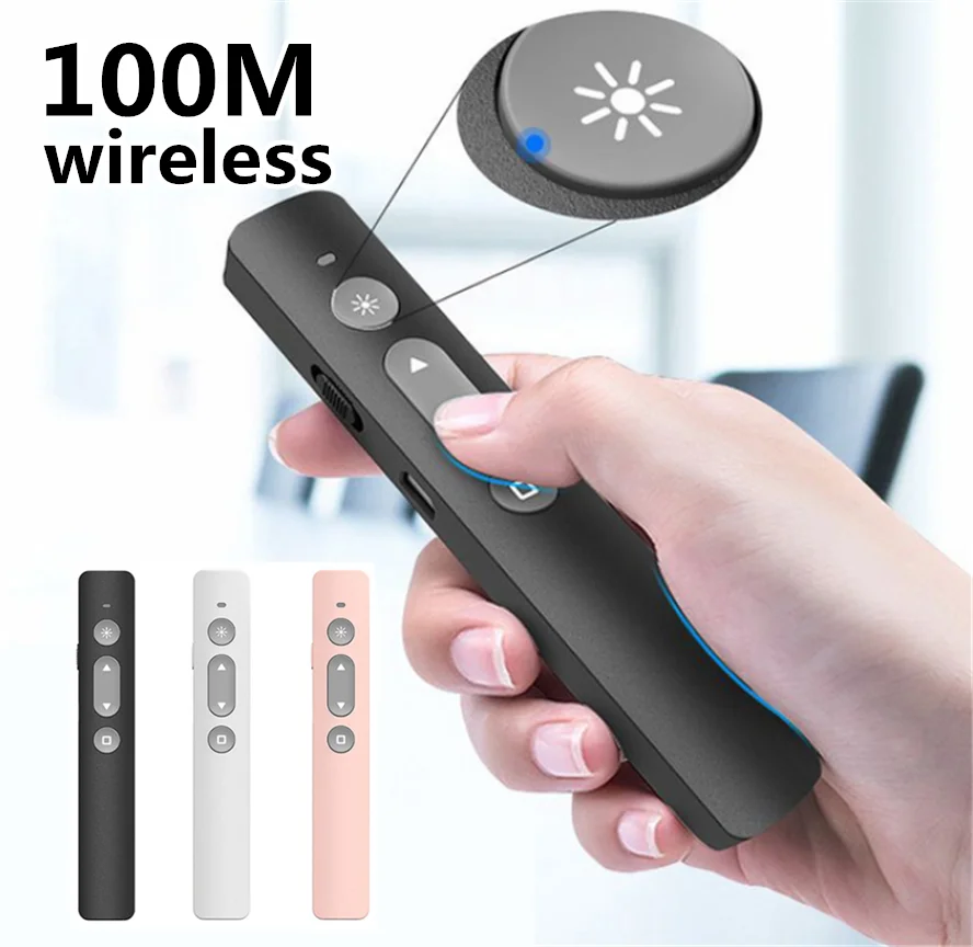 Rechargable Wireless Presenter RF 2.4GHz 100M USB Wireless Presenter Powerpoint PPT Presentation Pointer Remote Control
Rechargable Wireless Presenter RF 2.4GHz 100M USB Wireless Presenter Powerpoint PPT Presentation Pointer Remote Control