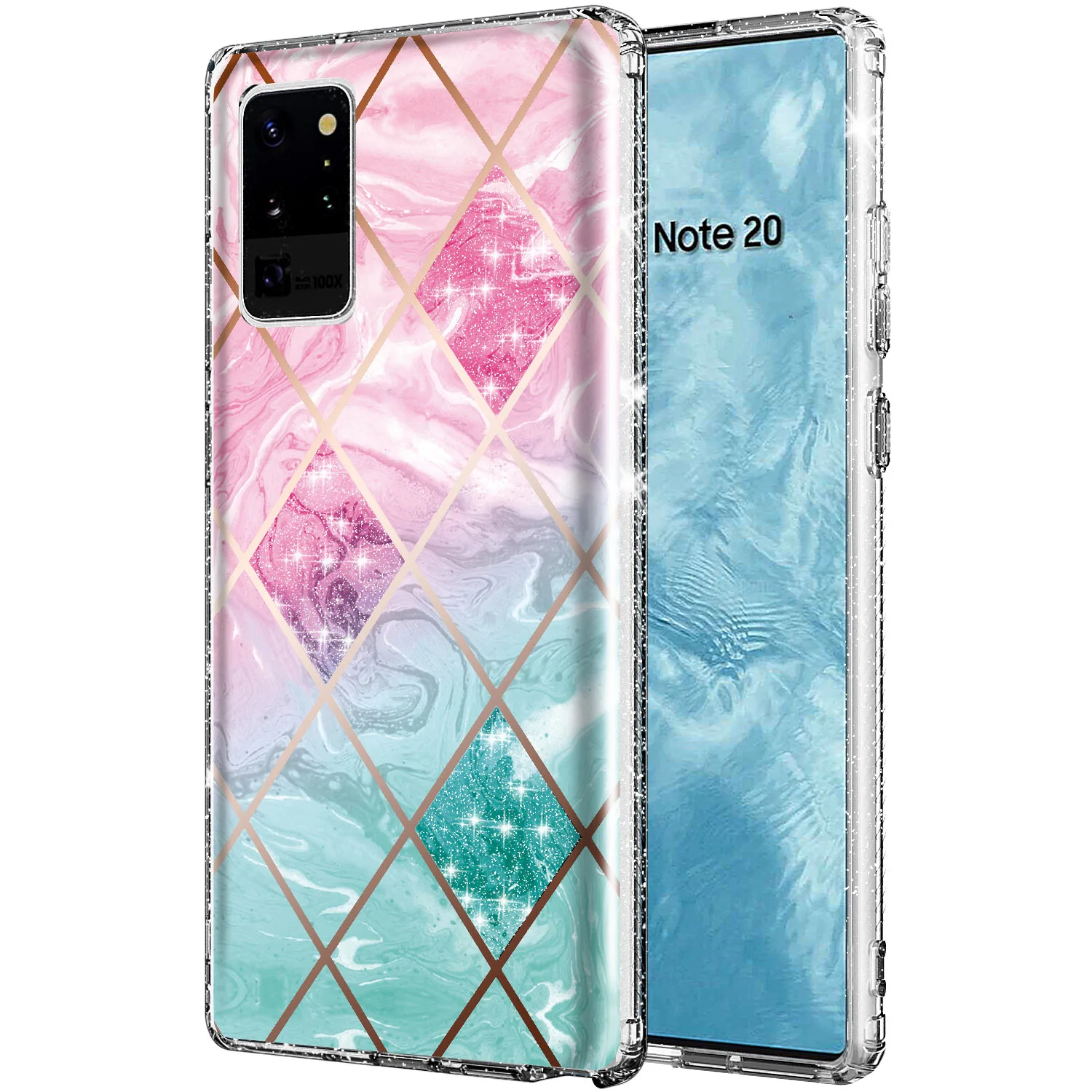 Блестящий Мраморный чехол для Samsung Note 20 ультра жесткий с цветами матовый Galaxy