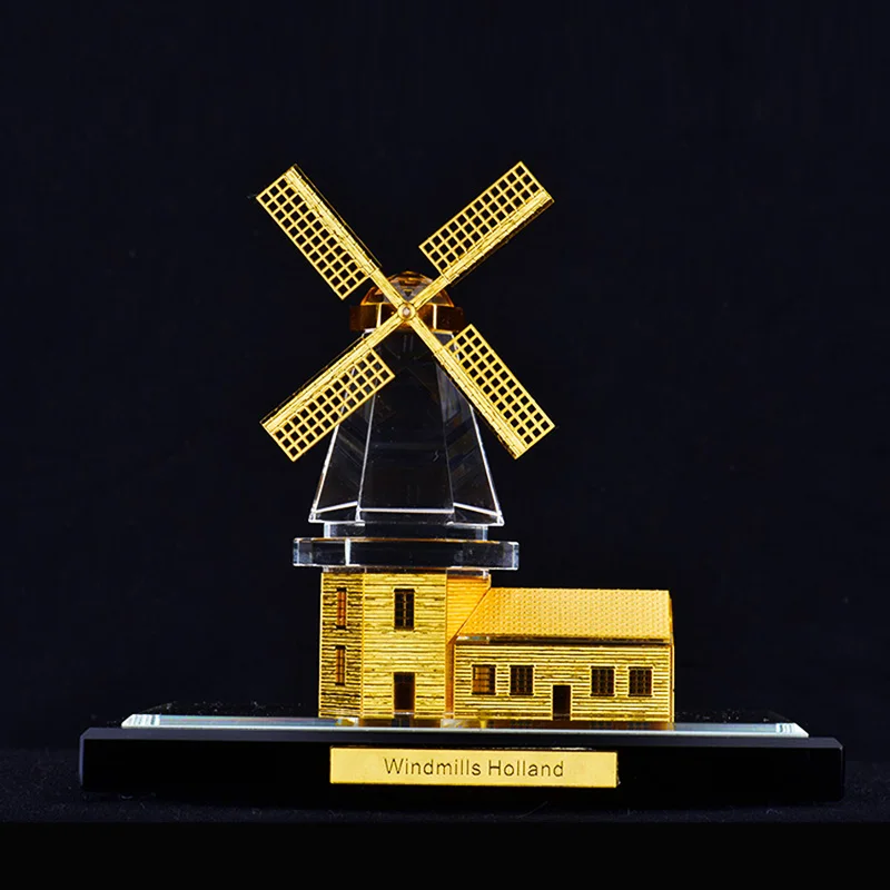 Dutch windmill Crystal inlaid with gold Assembling Souvenirs Tower building structure edifice Architecture model display show
Dutch windmill Crystal inlaid with gold Assembling Souvenirs Tower building structure edifice Architecture model display show