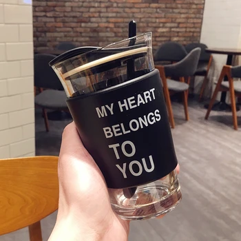Creative Trend Glass Male and Female Student Couple Water Cup Tea Cup Simple Breakfast Milk Coffee Cup with Lid Spoon
Creative Trend Glass Male and Female Student Couple Water Cup Tea Cup Simple Breakfast Milk Coffee Cup with Lid Spoon