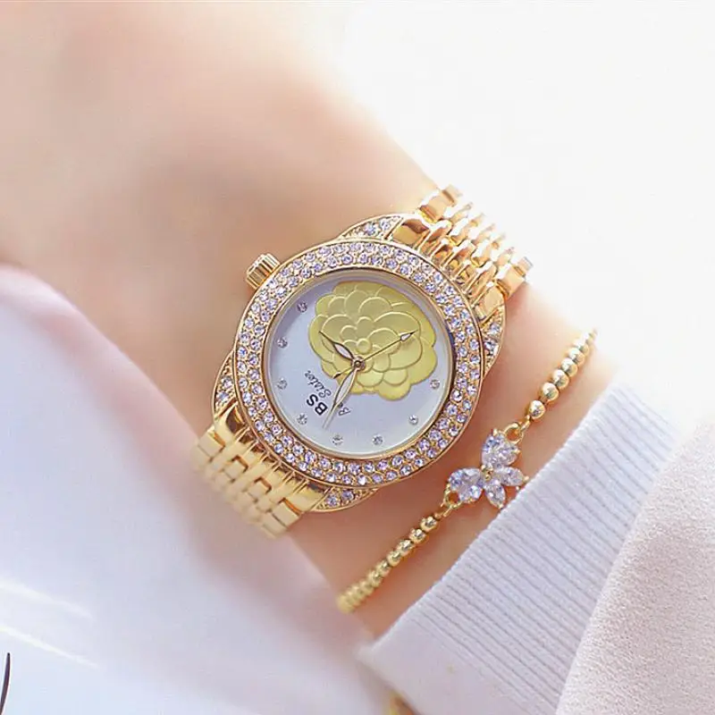 Top Brand Diamond Elegant Ladies Flower Dial Watch Women Charming Bracelet Watch Luxury Girl Fashion Casual Watch Zegarek Dams 
Top Brand Diamond Elegant Ladies Flower Dial Watch Women Charming Bracelet Watch Luxury Girl Fashion Casual Watch Zegarek Dams