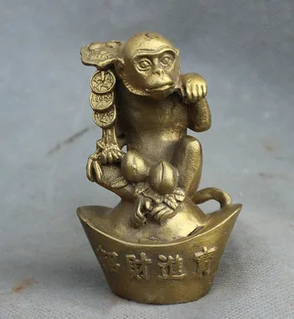 China FengShui Brass Sit Wealth YuanBao Monkey Hold RuYi Statue Figurine
China FengShui Brass Sit Wealth YuanBao Monkey Hold RuYi Statue Figurine