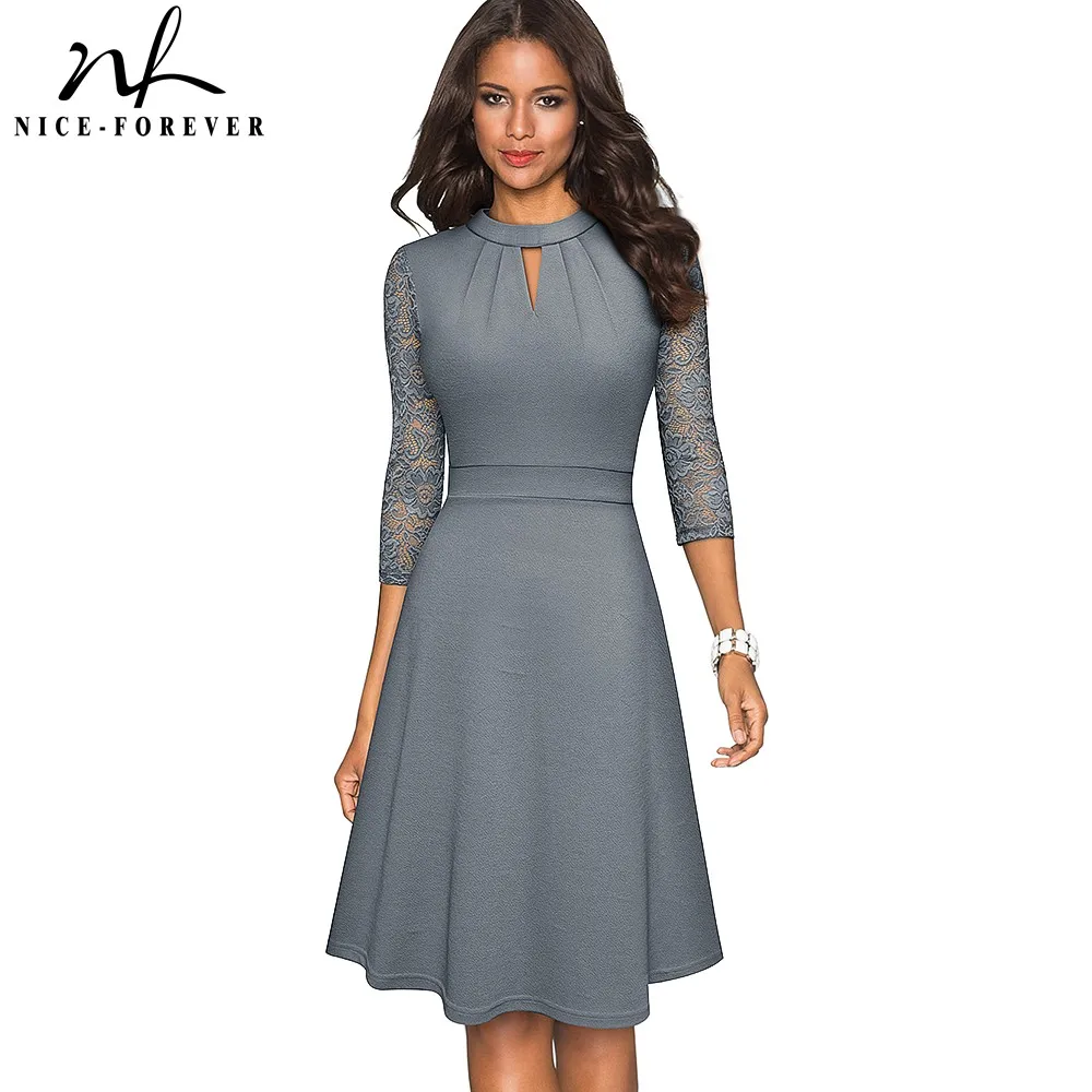 Nice-forever Autumn Solid Color with Hollow Out Lace Patchwork Retro Dresses Business Party Flare Swing Women Dress A234
Nice-forever Autumn Solid Color with Hollow Out Lace Patchwork Retro Dresses Business Party Flare Swing Women Dress A234