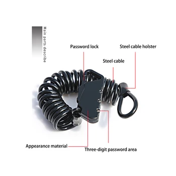 Mini Cable Password Lock 3 Bit Zinc Alloy PVC Steel Wire Safe Protective Spring Combination Locks For Bike Helmet Stroller1.
Mini Cable Password Lock 3 Bit Zinc Alloy PVC Steel Wire Safe Protective Spring Combination Locks For Bike Helmet Stroller1.