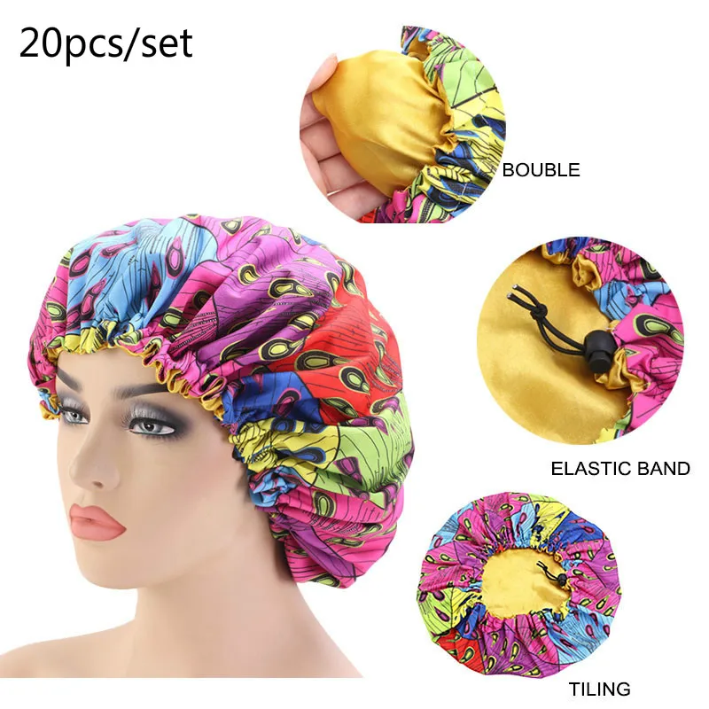 20pcs/set Extra Large Satin Lined Bonnets Hat African Pattern Printing Turban Women Double Layer Adjustable Size Night Sleep Cap
20pcs/set Extra Large Satin Lined Bonnets Hat African Pattern Printing Turban Women Double Layer Adjustable Size Night Sleep Cap