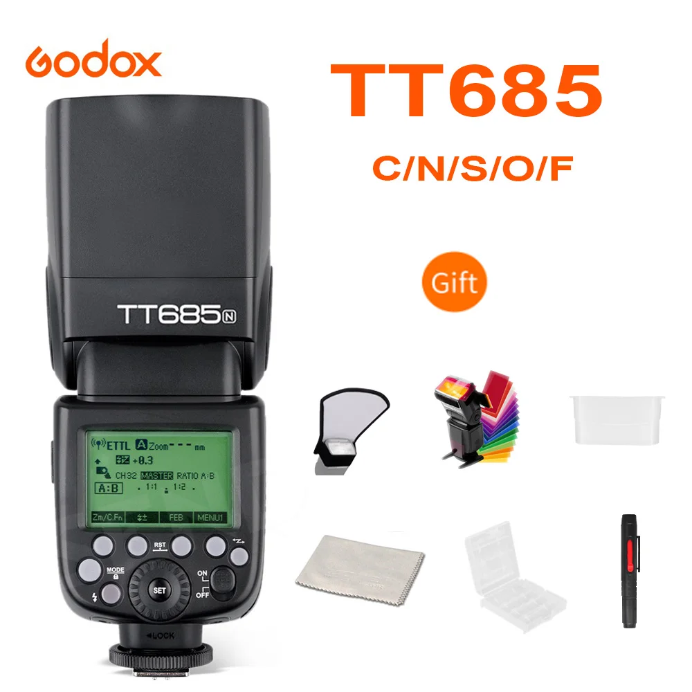 Godox TT685 TT685C TT685N TT685S TT685F TT685O Flash TTL HSS Camera Flash speedlite for Canon Nikon Sony Fuji Olympus Cameras
Godox TT685 TT685C TT685N TT685S TT685F TT685O Flash TTL HSS Camera Flash speedlite for Canon Nikon Sony Fuji Olympus Cameras