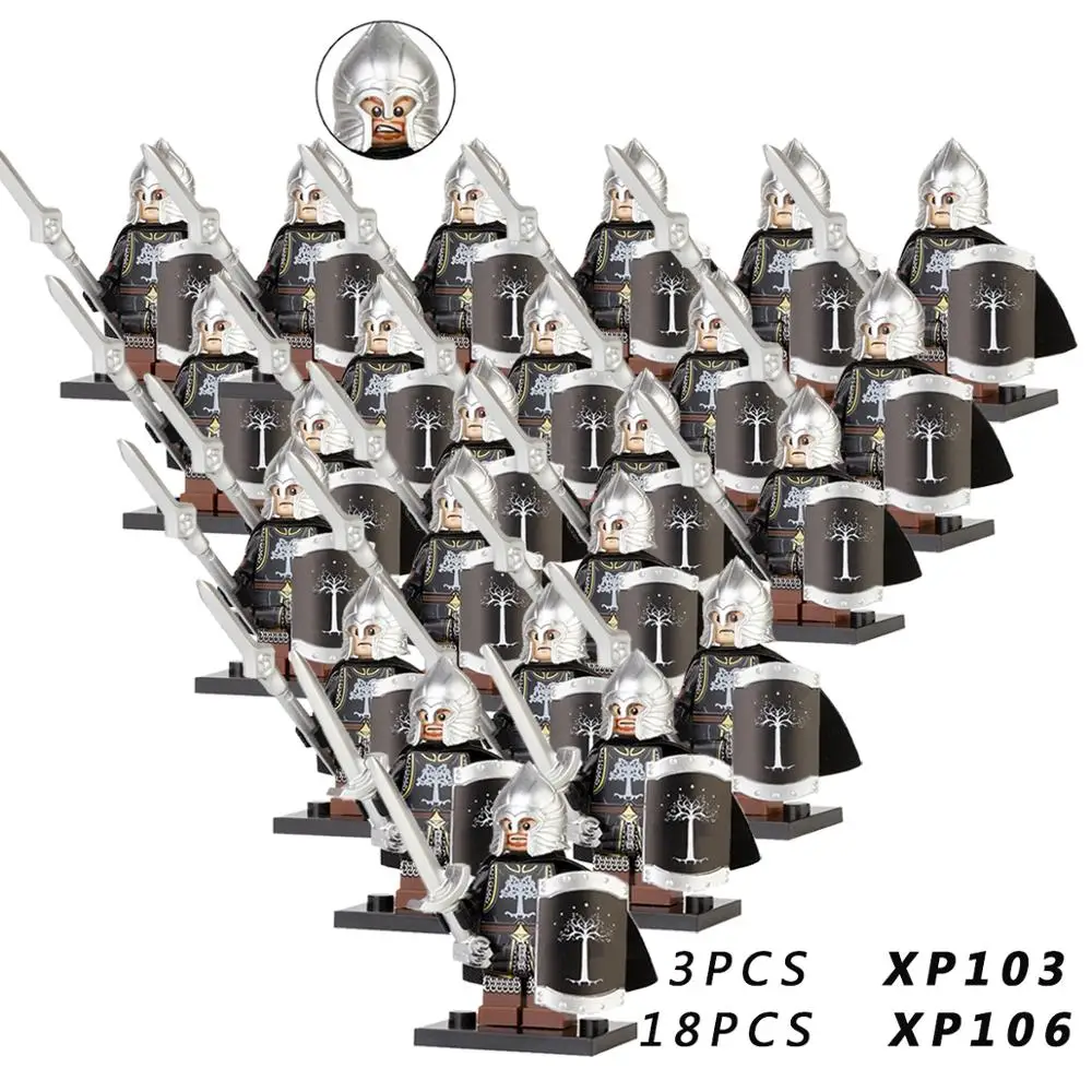 Lord of the Rings action Figures technic Knight Soldier of Gondor Spear Sword Building Blocks Bricks Toy for kids christmasgift
Lord of the Rings action Figures technic Knight Soldier of Gondor Spear Sword Building Blocks Bricks Toy for kids christmasgift