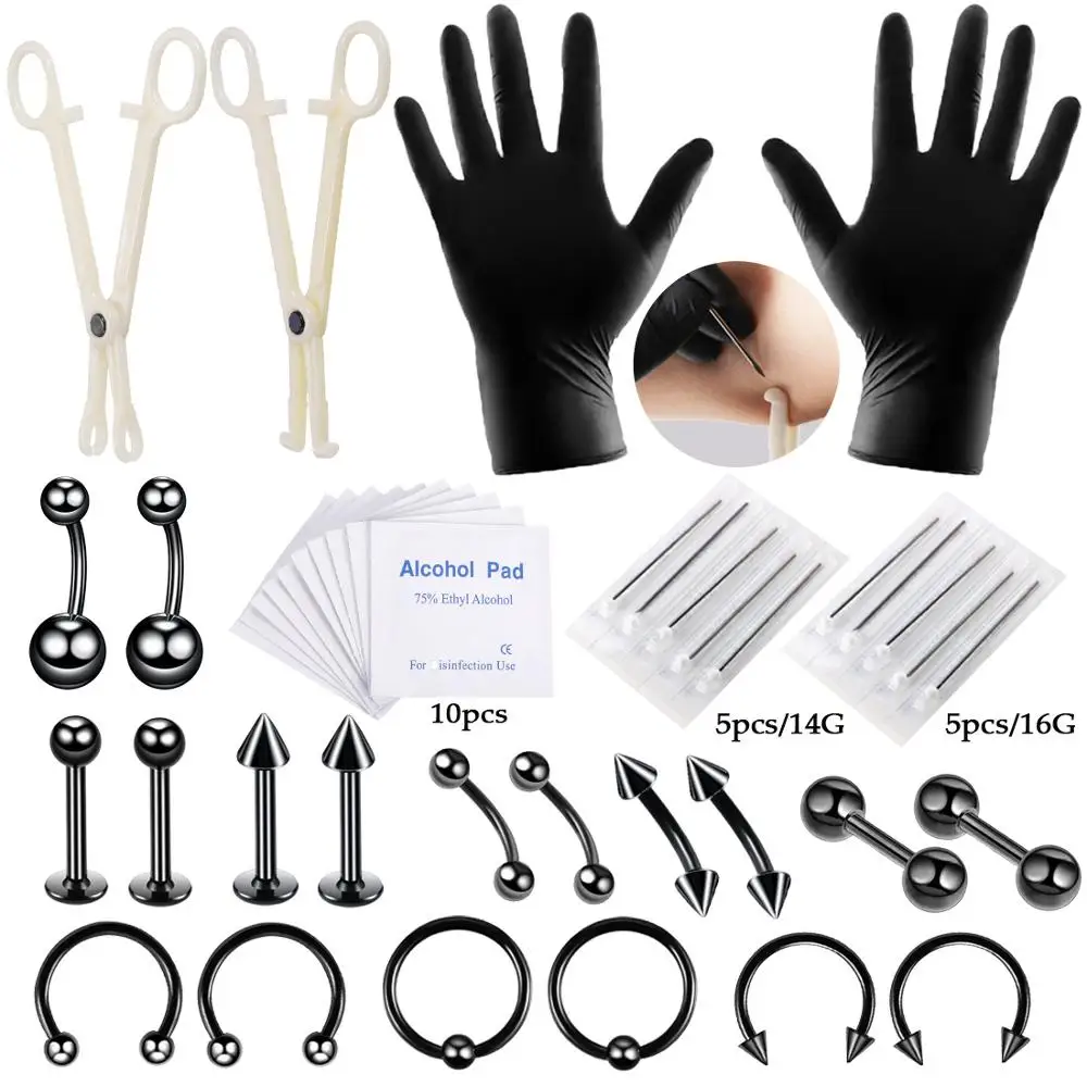 1Set Tattoo Piercing Tool Set 42 Pieces Lip Piercing Eyebrow Earrings Umbilical Ring Whole Body Piercing Kit Body Accessories
1Set Tattoo Piercing Tool Set 42 Pieces Lip Piercing Eyebrow Earrings Umbilical Ring Whole Body Piercing Kit Body Accessories