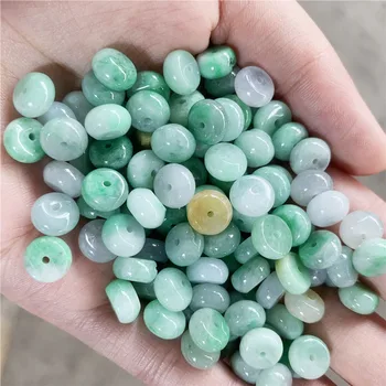 

10PC Natural Emerald Jadeite Tricolor Abacus beads Accessories DIY Bangle Charm Jewellery Fashion Hand-Carved Luck man Amulet