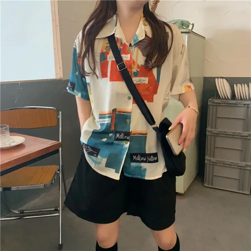 Loose Chiffon Geometric Simple Button Line Basic Street Korean Style 2019 Summer New Arrival Female Women Short Sleeve Shirts
Loose Chiffon Geometric Simple Button Line Basic Street Korean Style 2019 Summer New Arrival Female Women Short Sleeve Shirts
