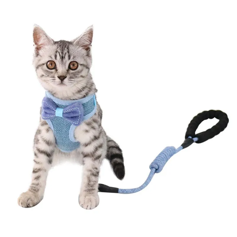 Pet Bow-knot Harness Cat Leash Set Vest-Style Chest Strap Polyester Bow Breathable Mesh Harnesses Adjustable Bust Cat Leash
Pet Bow-knot Harness Cat Leash Set Vest-Style Chest Strap Polyester Bow Breathable Mesh Harnesses Adjustable Bust Cat Leash