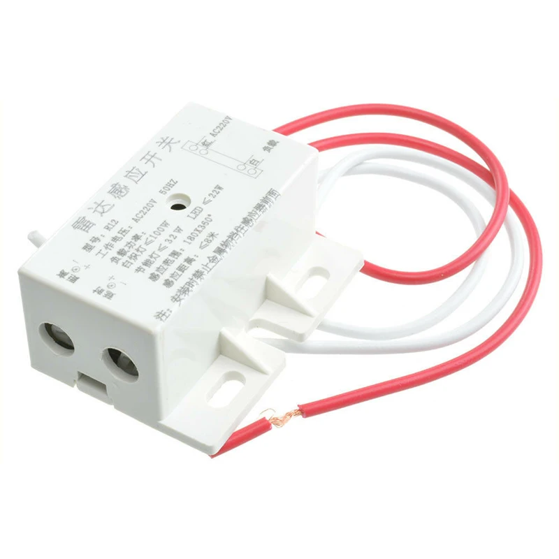 220V AC 50Hz Auto Infrared Human Sensor Switch PIR Microwave Radar Body Motion Sensor Module Adjustable For Time Distance Range
220V AC 50Hz Auto Infrared Human Sensor Switch PIR Microwave Radar Body Motion Sensor Module Adjustable For Time Distance Range