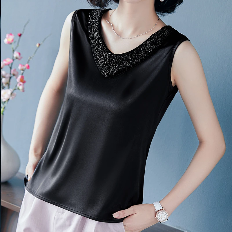 Korean Fashion Silk Tank Top Women Satin Office Lady Tank Top Lace Solid Black Cami Top Plus Size XXXL/5XL Clothing for Women
Korean Fashion Silk Tank Top Women Satin Office Lady Tank Top Lace Solid Black Cami Top Plus Size XXXL/5XL Clothing for Women