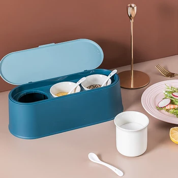 Creative Seasoning Jars Set Ceramic Salt Shaker with Lid Pepper Sugar MSG Seasoning Box Kitchen Combined Spice Boxes Container 
Creative Seasoning Jars Set Ceramic Salt Shaker with Lid Pepper Sugar MSG Seasoning Box Kitchen Combined Spice Boxes Container