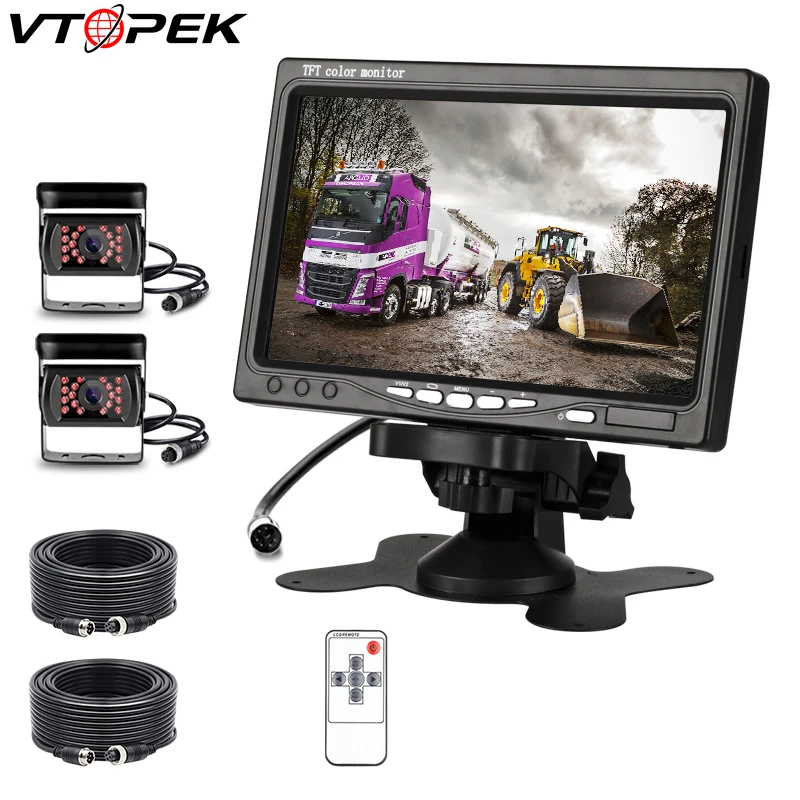 Vtopek 7" TFT LCD Car Monitor HD Display Aviation Head Camera Reverse Assistance Paking System 18IR LED Night Vision Camera
Vtopek 7" TFT LCD Car Monitor HD Display Aviation Head Camera Reverse Assistance Paking System 18IR LED Night Vision Camera