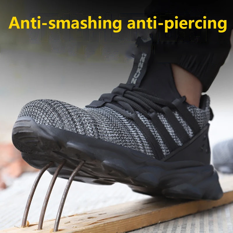 Lightweight and comfortablefor work safety shoes non-slip steel toe cap wear resistant breathable work shoes image 6
