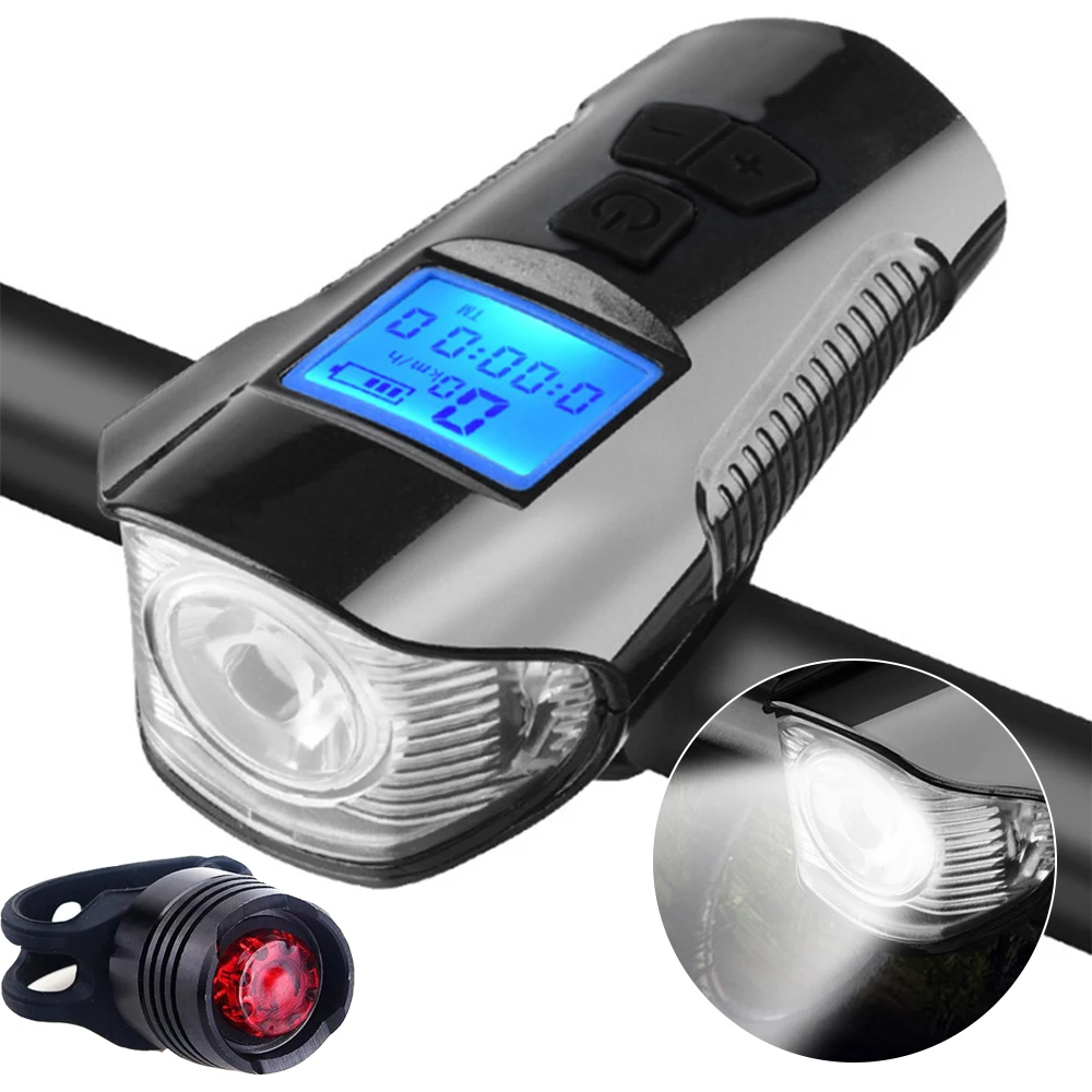 Bike Light USB Rechargeable Bicycle Front Light Cycling Head Light Horn With Bike Computer LCD Speedometer Waterproof Flashlight
Bike Light USB Rechargeable Bicycle Front Light Cycling Head Light Horn With Bike Computer LCD Speedometer Waterproof Flashlight