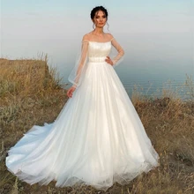 Dreamy Princess Wedding Dress 2021 A-Line Sheer Neck Illusion Tulle Long Lantern Sleeve Sweep Train Bride Gown Vestidos De Noiva
Dreamy Princess Wedding Dress 2021 A-Line Sheer Neck Illusion Tulle Long Lantern Sleeve Sweep Train Bride Gown Vestidos De Noiva