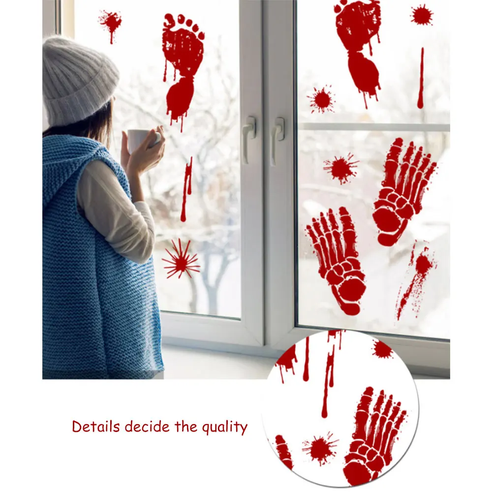Halloween Scary Bloody Handprint/Footprint Window Wall Decals Horror Bloody Stickers Halloween Party Favors Decorations For Home 
Halloween Scary Bloody Handprint/Footprint Window Wall Decals Horror Bloody Stickers Halloween Party Favors Decorations For Home