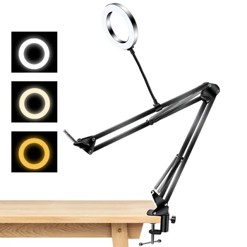 6/10 Inch Tabletop Ring Light Lighting With Long Arm Stand Dimmable 16cm Desktop Light Adjustable For Portrait Photo Live Stream
6/10 Inch Tabletop Ring Light Lighting With Long Arm Stand Dimmable 16cm Desktop Light Adjustable For Portrait Photo Live Stream