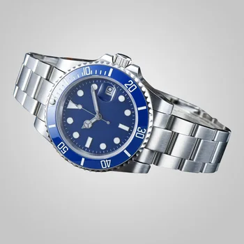 40 mm Blue sterile dial sapphire glass for watch ceramic bezel date Automatic movement watch A17-17
40 mm Blue sterile dial sapphire glass for watch ceramic bezel date Automatic movement watch A17-17