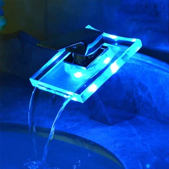 LED Basin Faucet Brass Waterfall Temperature Colors Change Bathroom Mixer Tap Deck Mounted Wash Sink Glass Taps
LED Basin Faucet Brass Waterfall Temperature Colors Change Bathroom Mixer Tap Deck Mounted Wash Sink Glass Taps