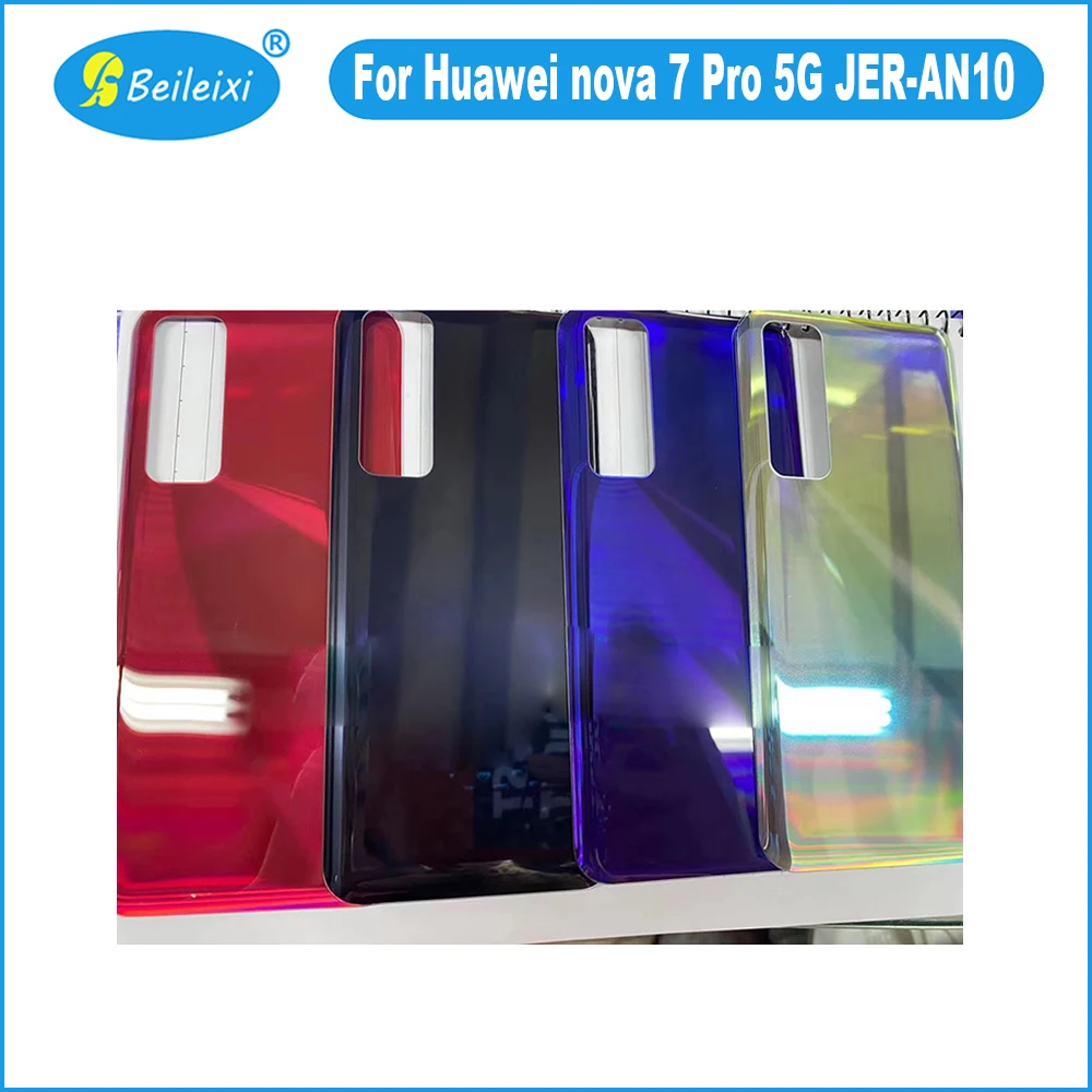 

Для Huawei Nova 7 Pro 5G JER-AN10 задняя крышка аккумулятора задняя панель стеклянный корпус защитный чехол прочная задняя крышка