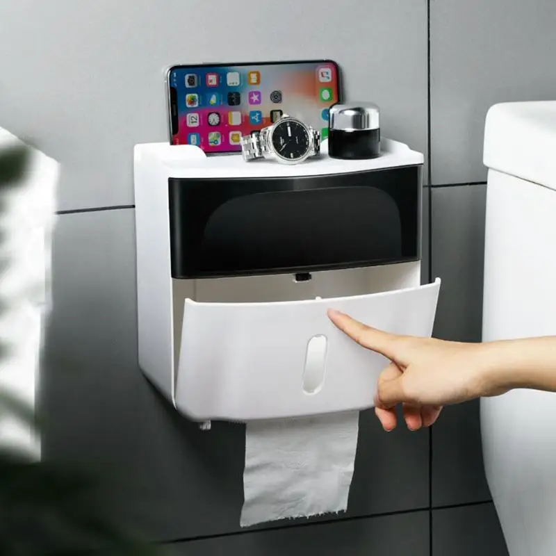 Waterproof Wall Mount Toilet Paper Holder Shelf Toilet Paper Tray Roll Paper Tube Storage Box Creative Tray
Waterproof Wall Mount Toilet Paper Holder Shelf Toilet Paper Tray Roll Paper Tube Storage Box Creative Tray