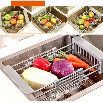 1pc Adjustable Sink Dish Drying Rack Kitchen Organizer Stainless Steel Sink Drain Basket Vegetable Fruit Storage Rack
1pc Adjustable Sink Dish Drying Rack Kitchen Organizer Stainless Steel Sink Drain Basket Vegetable Fruit Storage Rack