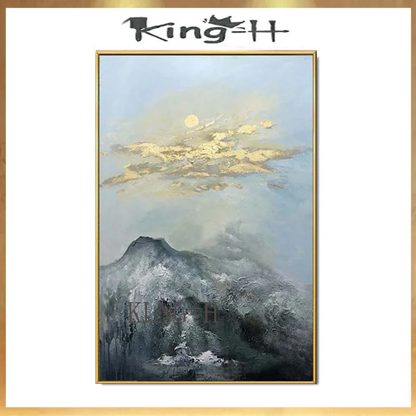Original gold foil Hand painted abstarct oil painting montains and gold cloud wall art picture for living room hall way Hot sal
Original gold foil Hand painted abstarct oil painting montains and gold cloud wall art picture for living room hall way Hot sal