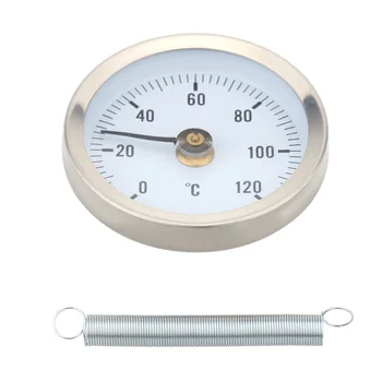 0-120C Bimetal Stainless Steel Surface Pipe Thermometer Clip-on Temperature Gauge with Spring
0-120C Bimetal Stainless Steel Surface Pipe Thermometer Clip-on Temperature Gauge with Spring