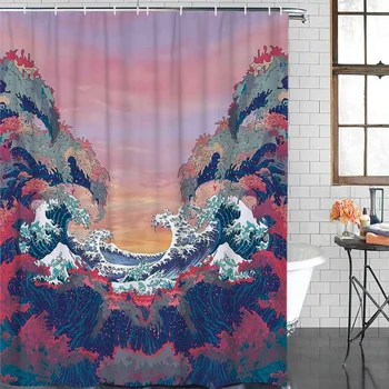 Bathroom Waterproof Curtain Red Sea Wave Fabric Shower Curtain Home Bathroom Decor Bathroom Shower Curtain
Bathroom Waterproof Curtain Red Sea Wave Fabric Shower Curtain Home Bathroom Decor Bathroom Shower Curtain