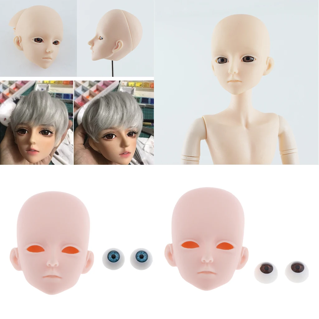 Doll Head Mold with Eyeballs Parts 60cm BJD Doll Cosplay Supplies Normal Skin Doll Head Mold with Eyeballs Parts 60cm BJD Doll Cosplay Supplies Normal Skin