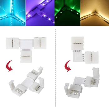 LED Strip Connector L-shape / T-Shape / I-Shape 4 Pin10mm No Welding Connector For 5050 2835 3528 RGB Led Light Strip 
LED Strip Connector L-shape / T-Shape / I-Shape 4 Pin10mm No Welding Connector For 5050 2835 3528 RGB Led Light Strip