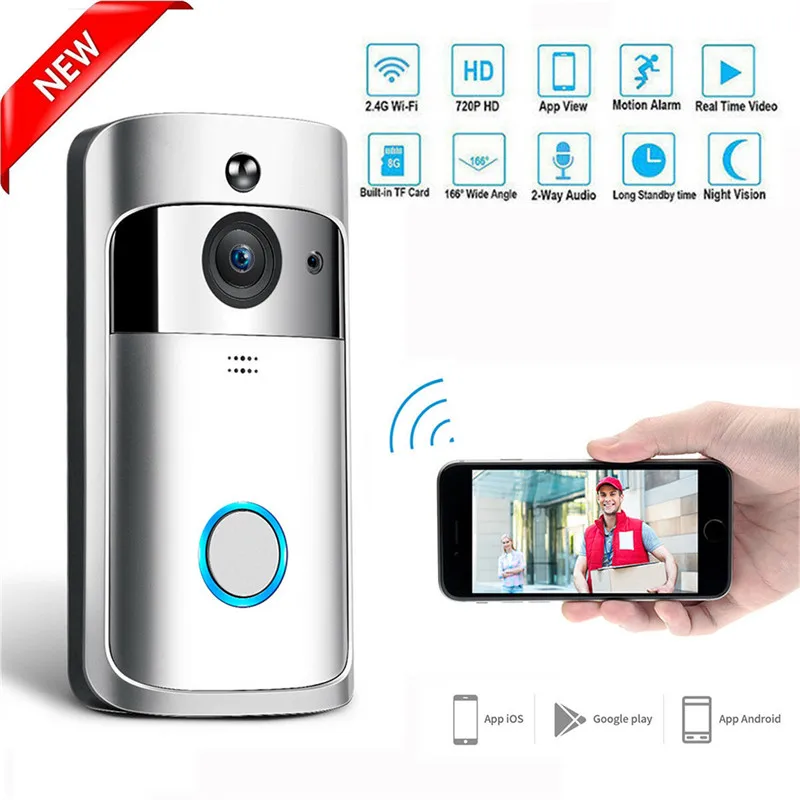 Wireless Smart WiFi Doorbell IR Video Camera Video Doorbell Intercom Record Home Security Cell Phone Remotely Control
Wireless Smart WiFi Doorbell IR Video Camera Video Doorbell Intercom Record Home Security Cell Phone Remotely Control